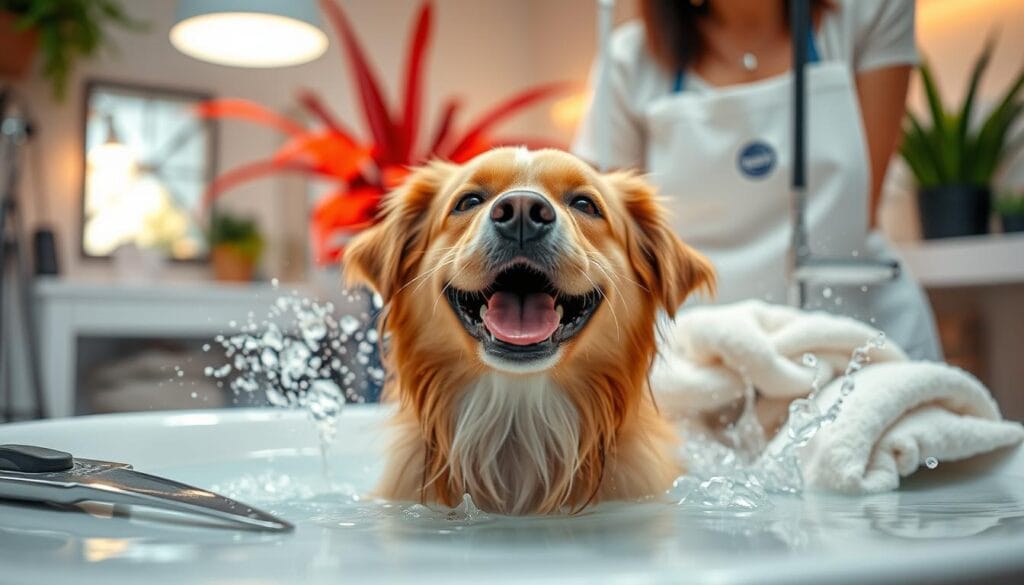 Positive dog grooming experience