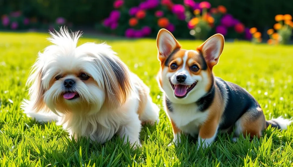 Shih Tzu and Corgi