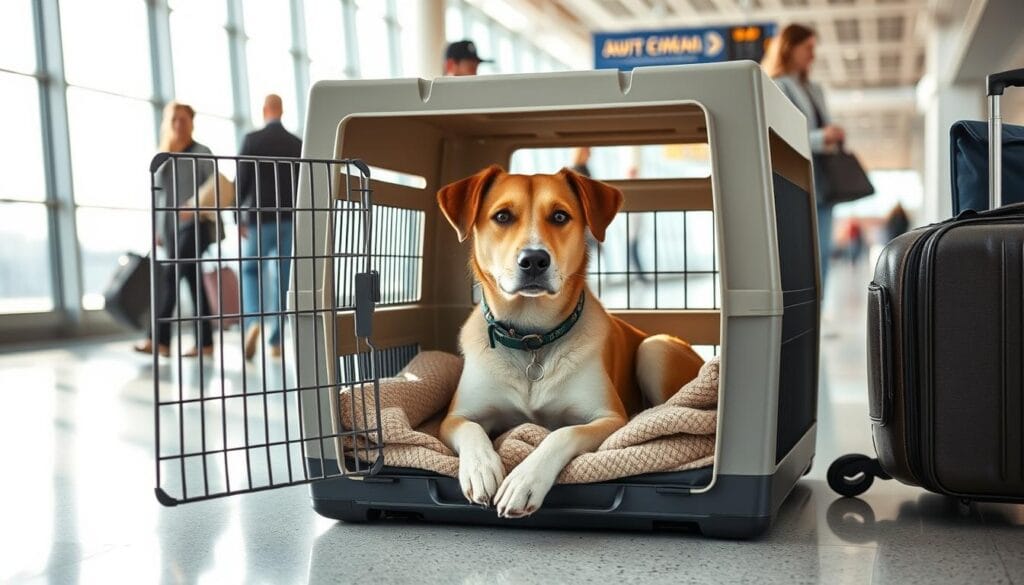 crate training adult dogs for travel