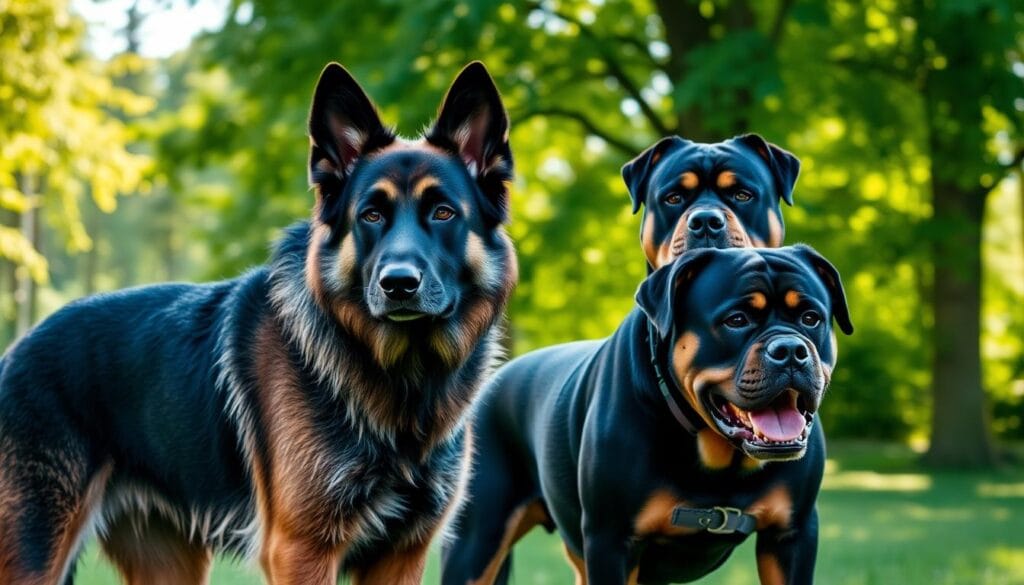 German Shepherds and Rottweilers