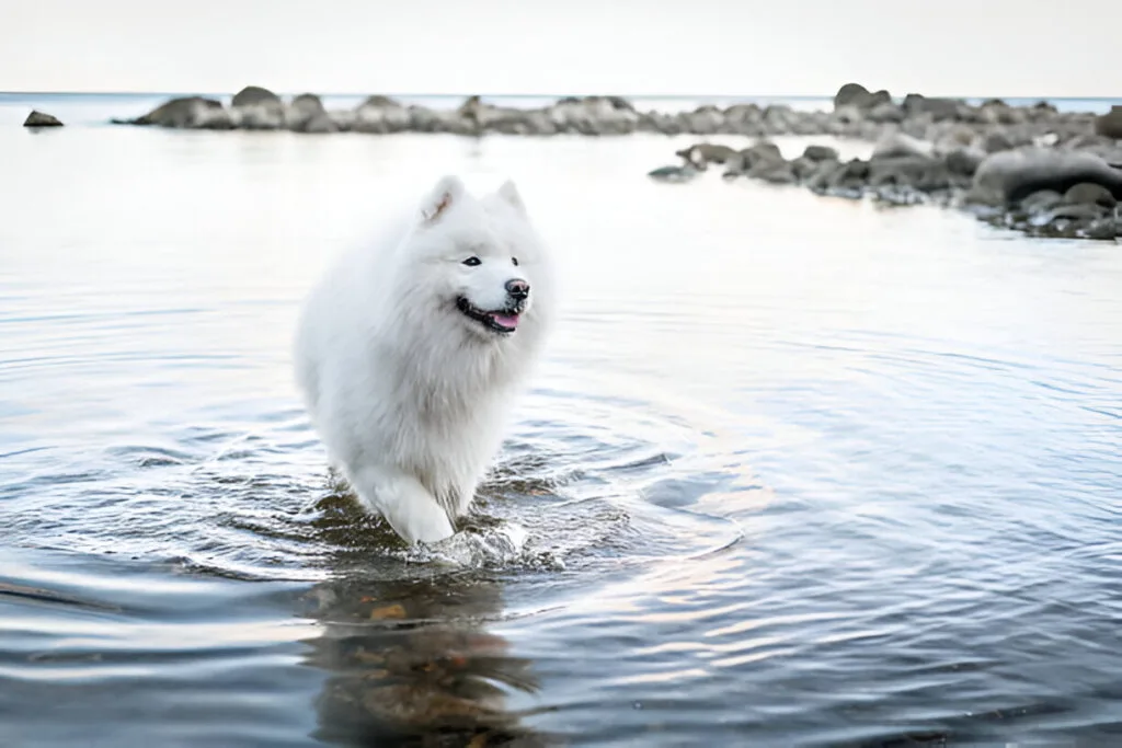 The Samoyed dog